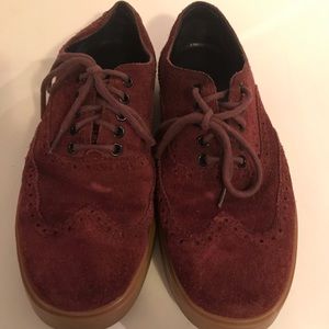 Cole Haan Maroon Suede Oxford Shoes
